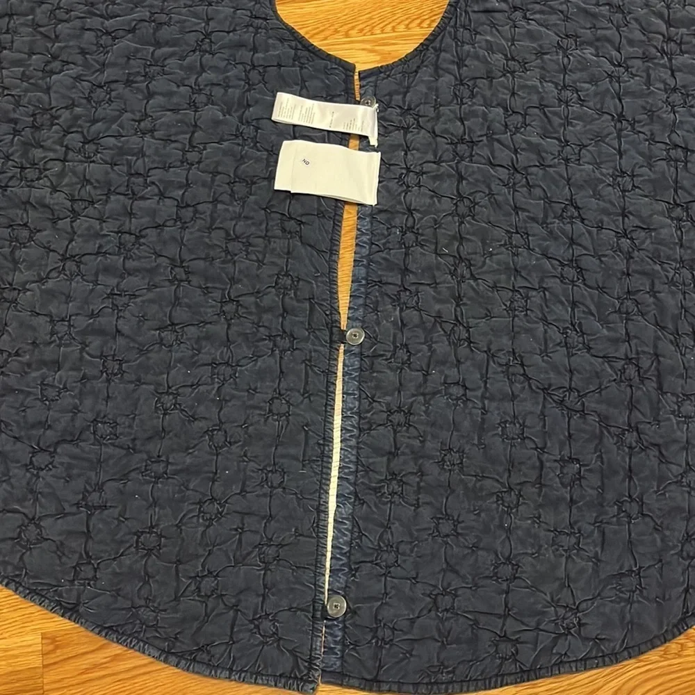 New Anthropologie Navona Quilted Tree Skirt Navy Blue
